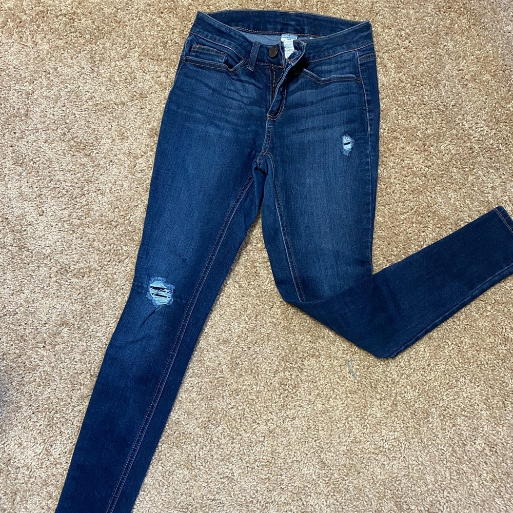 Denim skinny jeans, size 4, time & tru brand, gently used
